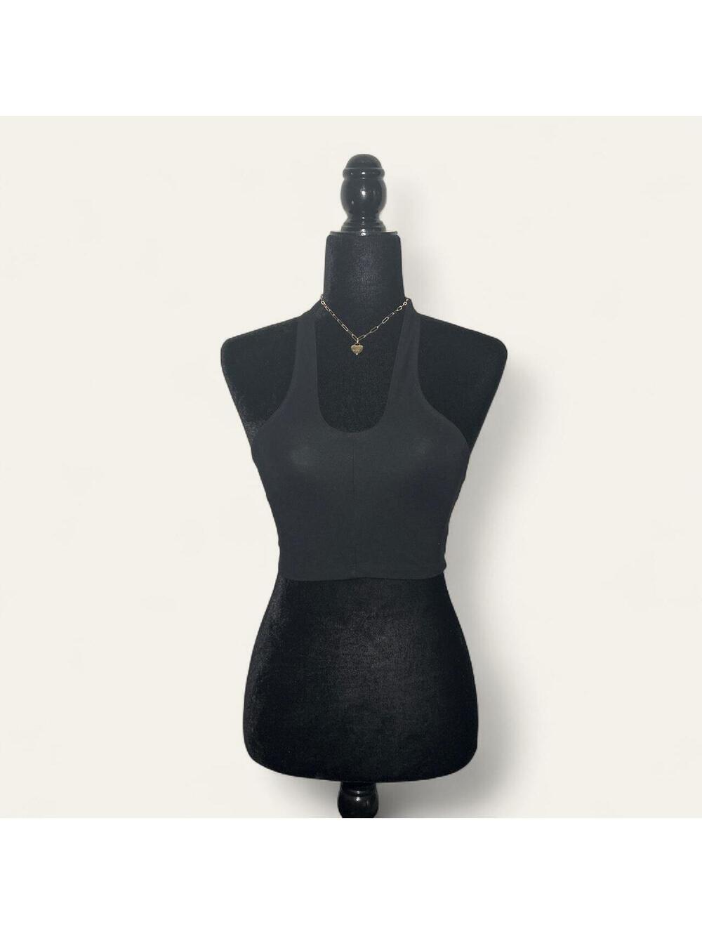 Sunday Best Aritzia Black Cropped Halter Top